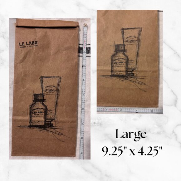 Le Labo Grasse New York Brown Paper Bags Set (Tin Tie Closure, 1 Large + 2 Small - Picture 5 of 7